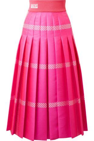 fendi pleated checked jacquard midi skirt look a like